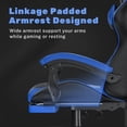 thumbnail image 4 of Bigzzia Gaming Chair with Footrest Ergonomic Computer Chair with Lumbar Support and Headrest for Adult,Blue, 4 of 10
