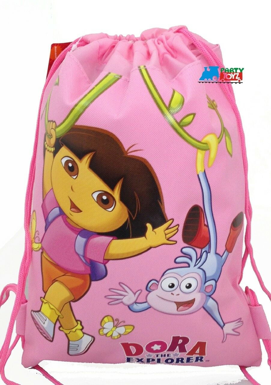 Dora the Explorer LICENSED Drawstring Backpack Sling Tote Bag Wholesale Pink :o 