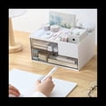 thumbnail image 3 of Organizador de Escritorio con 2 Cajones y 4 Compartimentos, Almacenamiento de Maquillaje de PláStico, Organizador de Tocador, Organizador de Escritorio, 3 of 8