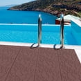 thumbnail image 3 of 44 Pack Plastic Interlocking Deck Tiles,12" Waterproof Outdoor Flooring,All Weather Use, Patio Floor Decking Tiles for Porch Poolside Balcony Backyard,Stone Texture,Brown, 3 of 6