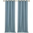thumbnail image 2 of Ruthys Textile Teal Thermal Lined Curtains - 2 x 52 x 84 Panels, Grommet Top - Foamback, Energy Efficient, Noise Reducing, Room Darkening Solid Drapes  for Bedrooms and Living Rooms, 2 of 8
