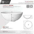 thumbnail image 6 of Stylish Vessel 16" White Porcelain Round Bathroom Sink P-224, 6 of 10