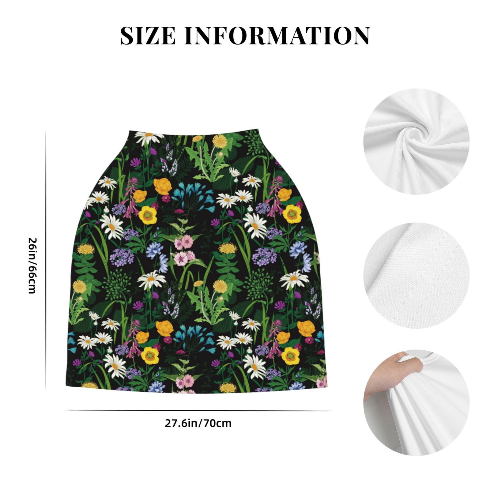 Fotbe Chamomile Pattern Car Seat Covers for Babies, Nursing Breastfeeding Cover Infant Carseat Canopy, Soft Stretchy Carrier Cover