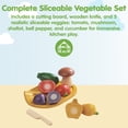 thumbnail image 2 of PlanToys® Wooden Assorted Vegetable Set | Montessori Play Food for Toddler | Includes Tomato, Mushroom, Shallot, Bell Pepper & Cucumber with Tray & Knife | Eco-Friendly Pretend Cooking & Roleplay Toy, 2 of 9