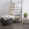thumbnail image 6 of Contemporary Home Living Gray and White Cabana Striped Fringed Throw Blanket 50" x 60", 6 of 8