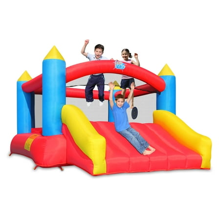 Action Air Inflatable Bounce House, Bouncer with Air Blower, Bouncy Castle with Durable Slide for Age 3-10