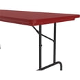 thumbnail image 3 of Correll Commercial Duty RED Plastic Top Folding Table One-Piece Blow-Molded Plastic Top is Waterproof, Scratch, Stain, & Impact Resistant, Colors go all the way through, 3 of 3