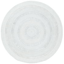 SAFAVIEH Cape Cod Salome Geometric Polyester Area Rug, Ivory, 5' x 5' Round