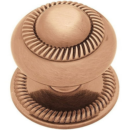 Liberty Brushed Satin Red Antique 37mm Roped Knob with Backplate
