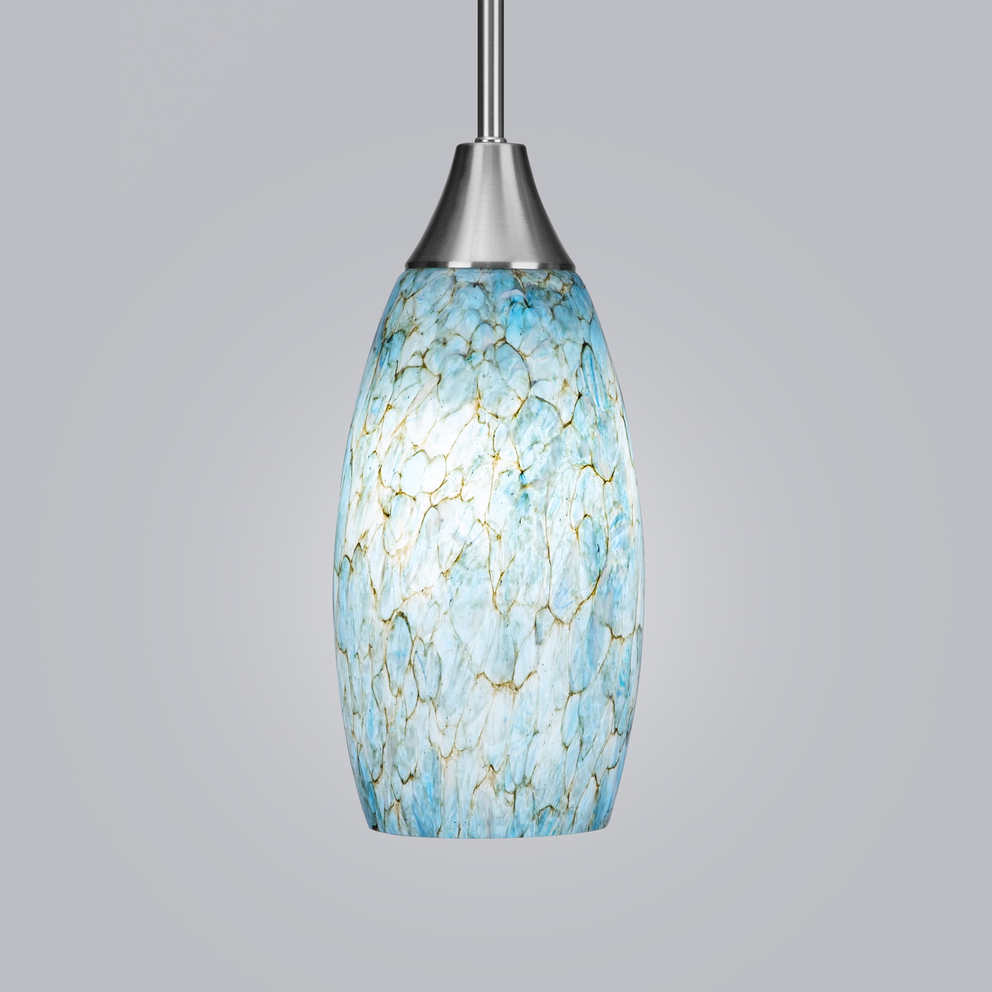 EDISHINE Pendant Lighting for Kitchen Island, Kitchen Island Lights, Hanging Light Fixture, Brushed Nickel Finished, E26 Socket, Blue