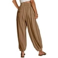 thumbnail image 4 of frariair Wide Leg Pants for Womens High Waist Casual Palazzo Beach Loose Baggy Harem With Pockets Coffee, 4 of 8