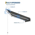 thumbnail image 6 of Retractable Awning, 10 x 8 ft Outdoor Manual Patio Awning Retractable Sun Shade, Patio Door Window Water-Resistant Polyester Awning Sunshade Shelter with Crank Handle for Balcony, Backyard, 6 of 7