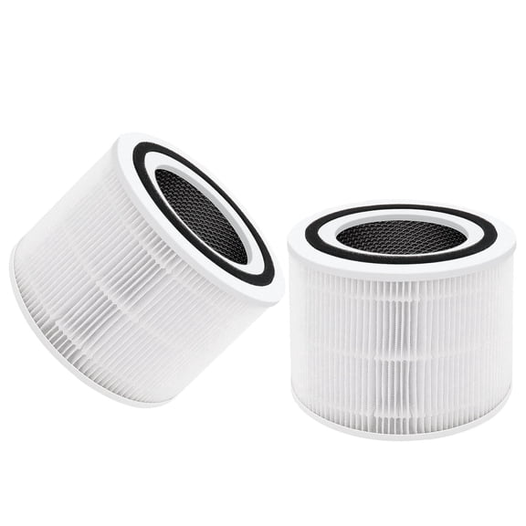 2 Pack Replacement Air Purifier Filters for LEVOIT Core 300 & 300S, High-Efficiency Activated Carbon & True Toxin Absorber, 3-in-1 Pre-Filters for Pets, Compatible with Core300-RF, White