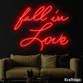 thumbnail image 2 of Craftnamesign Fall In Love Neon Sign, Bar LED Decor, Quote Wall Art, 2 of 4