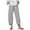 Gray, variant on Hvyesh Plus Size Ankle Pants for Women Cotton Linen Wide Leg Pants Comfy Baggy Elastic Waistband Cropped Pants