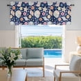 thumbnail image 2 of Window Valance for Kitchen,Ocean Starfish Shell Conch Pearl Rod Pocket Curtain Valances Short Curtains Drapes Panel,Summer Navy Blue Back Window Treatment Topper for Living Room Bathroom Bedroom, 2 of 9