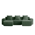 thumbnail image 2 of Newest Modern U-Shape Velvet Sectional Sofa with 2 Ottomans & Throw Pillows for Living Room & Lounge, Green, 2 of 18