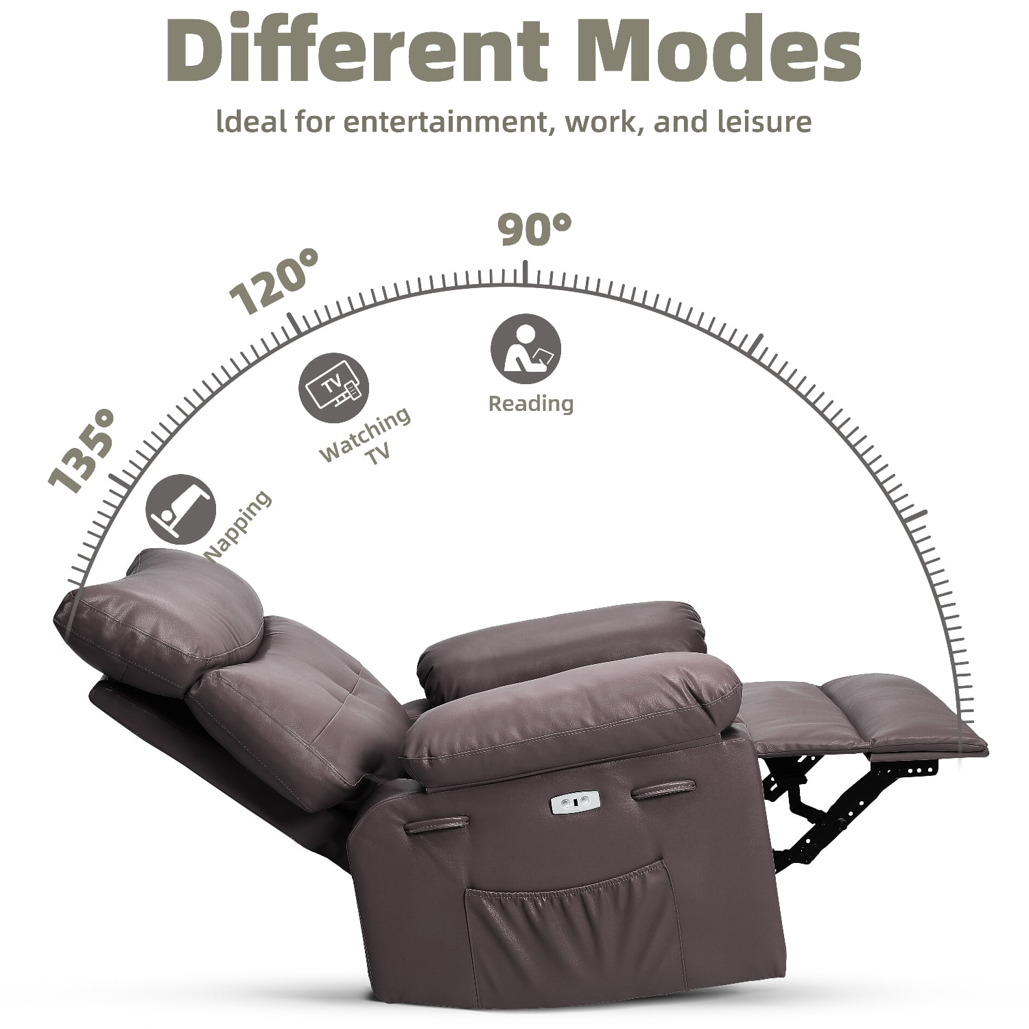 Shininglove 400LB PU Leather Recliner Chair w/Overstuffed Padding – Manual Recliner for Living Room, Bedroom | Oversized Comfort, 22" Seat