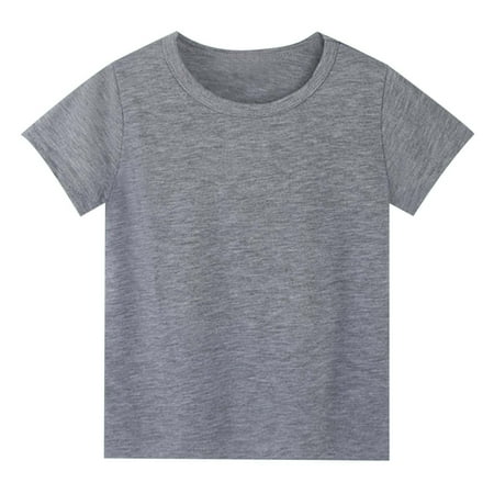 

Jackets for Girls Gender Neutral Comfortable T Shirt Solid Round Neck Short Sleeve Jackets for Girls