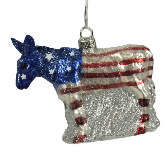Cody Foster Political Party Mascot - 1 Ornament 3 Inch, Glass - Republican Democrat Donkey Flag Go680304 Donkey