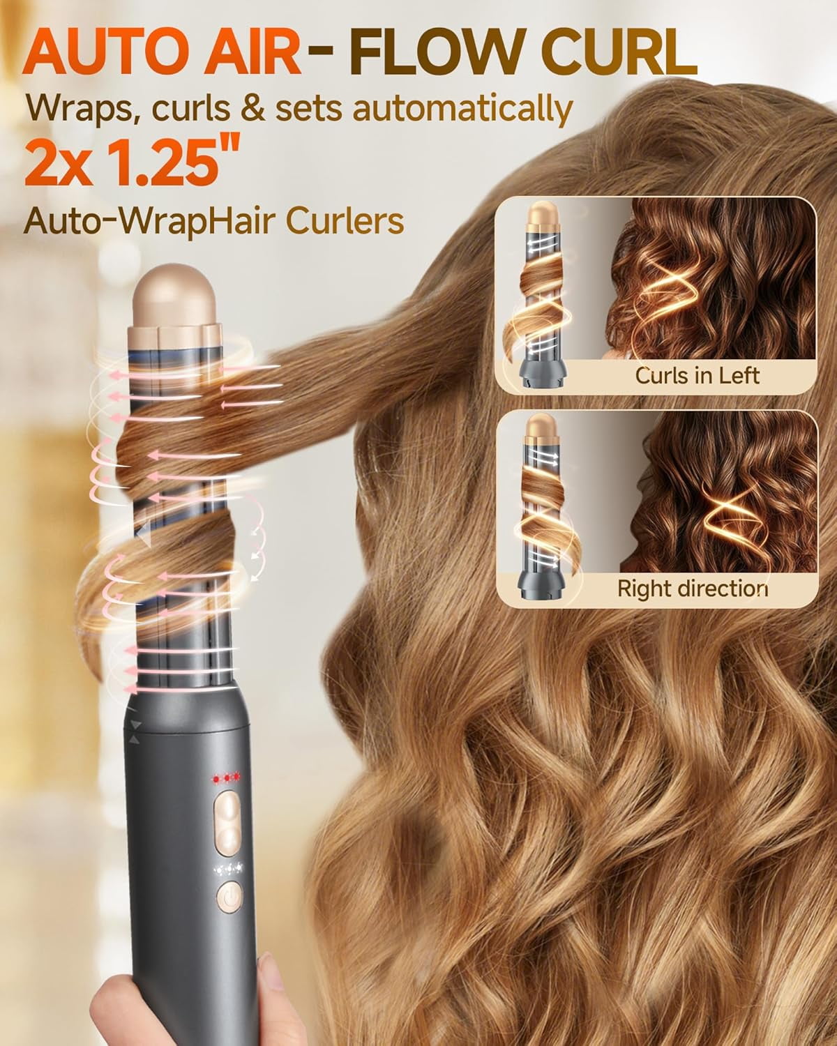 Hair Dryer Brush 6-in-1 Straightener,Hair Auto-Wrap Curlers, Professional 110,000 RPM Magic Multi Styler with Attachments,Fast hot Drying Set Gift for Girl Curling Volumizing Straightening.