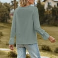 thumbnail image 6 of GigrtiJin Women's Fall V-Neck Shirts Long Sleeves Solid Color Loose Casual Tops Fashion Comfy Pullover Blouse, 6 of 6