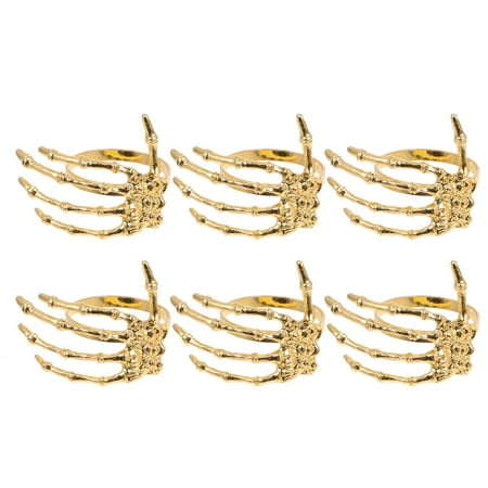 

NUOLUX 6Pcs Delicate Halloween Ghost Palm Shaped Napkin Rings Halloween Napkin Rings