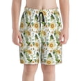 thumbnail image 2 of Rocae Watercolor Bright Sunflowers for Teen Beach Trunks Boys Swim Trunks with Compression Liner Quick Dry Board ShortsMedium, 2 of 9