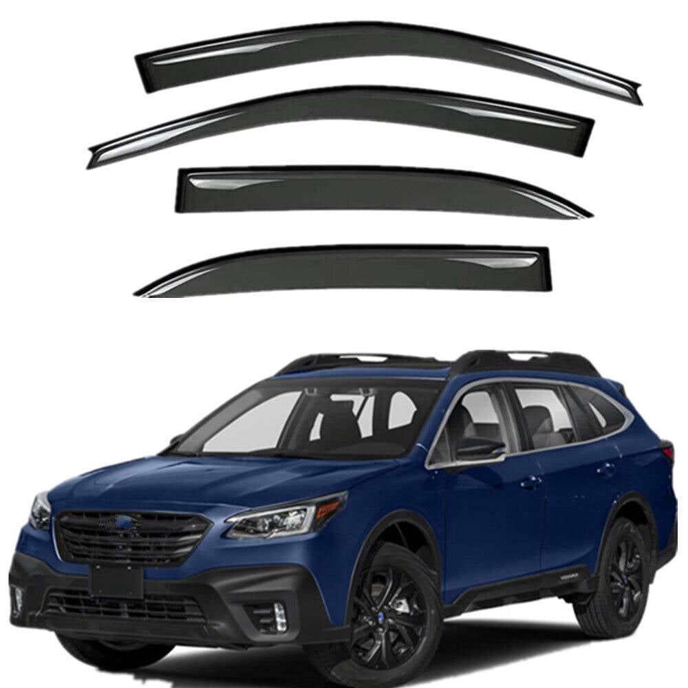 EGOESWELL 94376 Acrylic Side Window Deflectors for Cars - Vent Visor Sun Shade & Rain Guard, Tape-On Self-Adhesive Wind Guards, Exterior Mount Rain Protectors, Wind Noise Reduction, 4Pcs