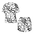 thumbnail image 4 of Naloa Hand Drawn Snake Women's Short-Sleeved Pajama Set, Loungewear, Summer pajamas, Breathable Cozy - X-Large, 4 of 9