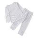 thumbnail image 1 of Odeerbi 2-12 Años Niños Niñas Seda Hielo Pijamas Lechuga Recorte Manga Larga Tops Pantalones Dos Piezas Conjunto Pijama Casa Polka, 1 of 9