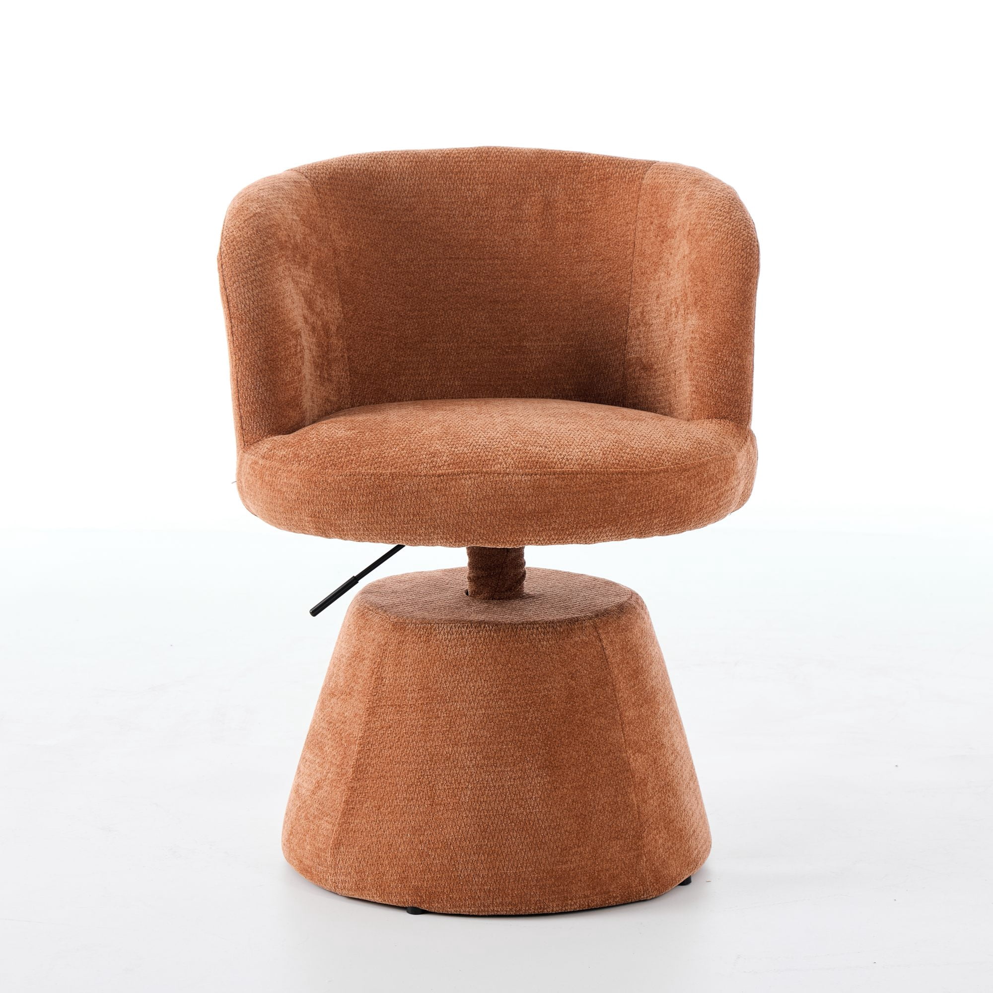 360-Degree Swivel Bar Stool with Adjustable Height and Chenille Fabric, Ergonomic Vanity Chair for Kitchen Island and Living Room, Terracotta