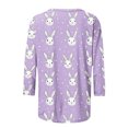 thumbnail image 4 of Easter T Shirts for Women Plus Size Casual Round Neck 3/4 Sleeve Day Funny Printed T Shirt, 4 of 5