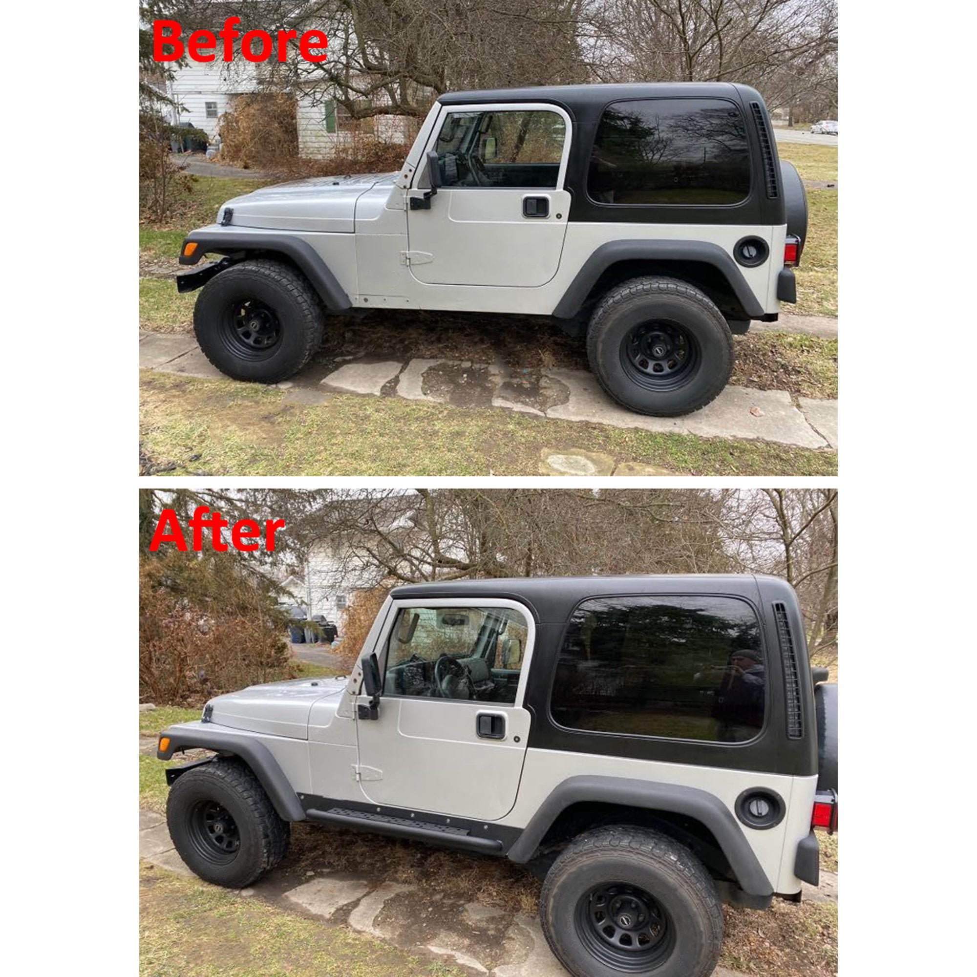 Kojem Running Board Slider Rocker Guard Side Rail Steps Nerf Bar Guards for 1997-2006 Jeep Wrangler TJ Steel