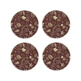 thumbnail image 2 of Kll Round Shape Drink Coasters Set Of 4,Pu Leather Absorbent Coasters Set Decorative Coffee Cup Coasters Housewarming Gift For Home Decor-Coffee And Flowers, 2 of 9