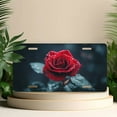 thumbnail image 4 of License Plate, Dewy Red Rose Decorative Front,Personalized Stainless Steel License Plate Cover For Men Women,12.2" X 6.2", 4 of 6