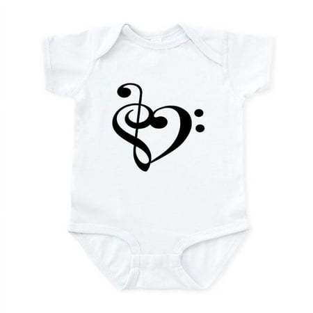 

CafePress - Treble Bass Clef Heart Infant Bodysuit - Baby Light Bodysuit Size Newborn - 24 Months