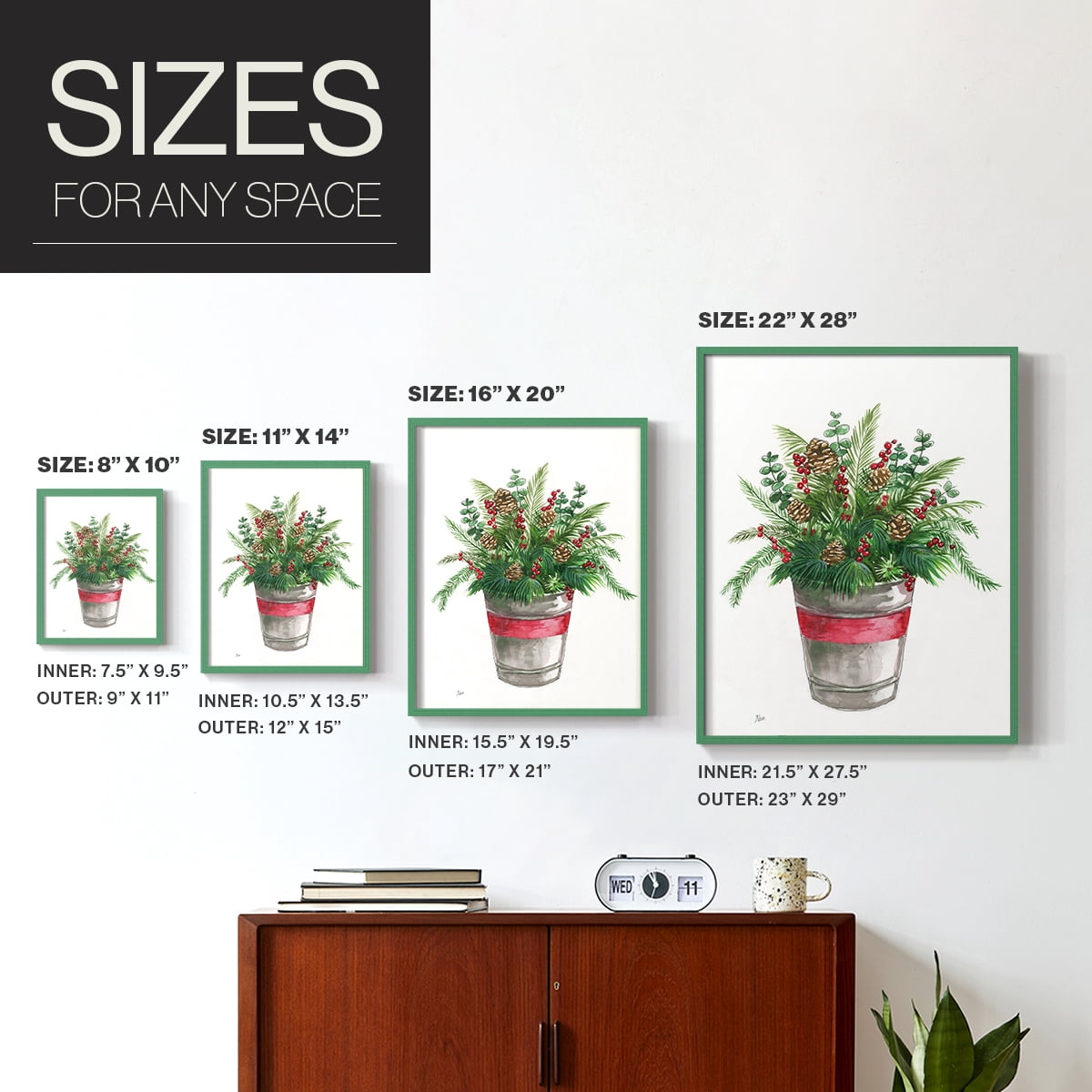 Winter Greens Framed Print - Solid Wood in Single Picture Frame Solid Wood 2 Framed Print
