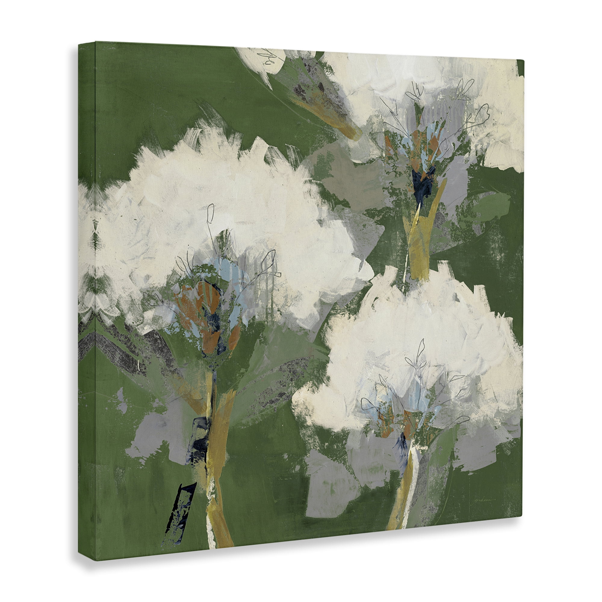 Stupell Industries Abstract Flower Buds Plants & Flowers Painting Wrapped Canvas Art Print Wall Art, 24 x 24