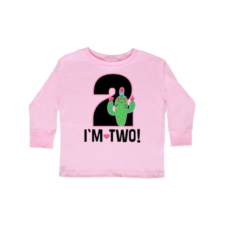 

Inktastic 2nd Birthday Cactus Tribal for 2 Year Old Gift Toddler Toddler Girl Long Sleeve T-Shirt