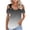 Gray, variant on Staron Summer Tops for Women Cold Shoulder V Neck Short Sleeve Casual Trendy Comfy Vacation Beach Travel Loose Blouse, Sky Blue M