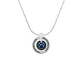 thumbnail image 2 of Delight Jewelry Silvertone Royal Blue Paw on Black Disc Silvertone Grandmother Ring Charm Necklace, 18", 2 of 4
