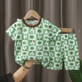 thumbnail image 2 of CAUYDY Toddler Baby 5T 6T 7T Girl Boy Summer Pajamas Kids Clothes 2Pcs Breathable Graphic T-Shirt & Elastic Shorts 3-9M 9-12M 12-18M Child Sleepwear (Sizes 3-4 Years,F2-Green), 2 of 4