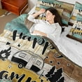 thumbnail image 4 of Homewish Happy Camping Bedding Comforter Set 7pcs for Kids Children Teens,Adventure Car Queen Bedding Sets Super Cozy,Lodge Cabin Queen Sheet Sets,Super Cozy Room Decor,Reversible, 4 of 8