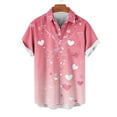 thumbnail image 2 of Awdenio Mens Sweatshirt Hawaiian Shirt for Men Casual Button Down Shirt Short Sleeve Valentine's Day Heart Beach Print Tropical Hawaii Shirts, 2 of 4