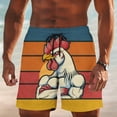 thumbnail image 2 of oelaio Funny Swim Trunks Men's Rooster Print Board Shorts Elastic Waist Drawstring Quick Dry Beach Shorts Multicolor XXXXXL, 2 of 8