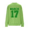 thumbnail image 5 of Xdegoge St. Patrick's Day Sweatshirt for Women Playful Front & Back Print Sweatshirts Casual Long Sleeve Crew Neck Auspicious Leaf Clover Shamrock Top, 5 of 7