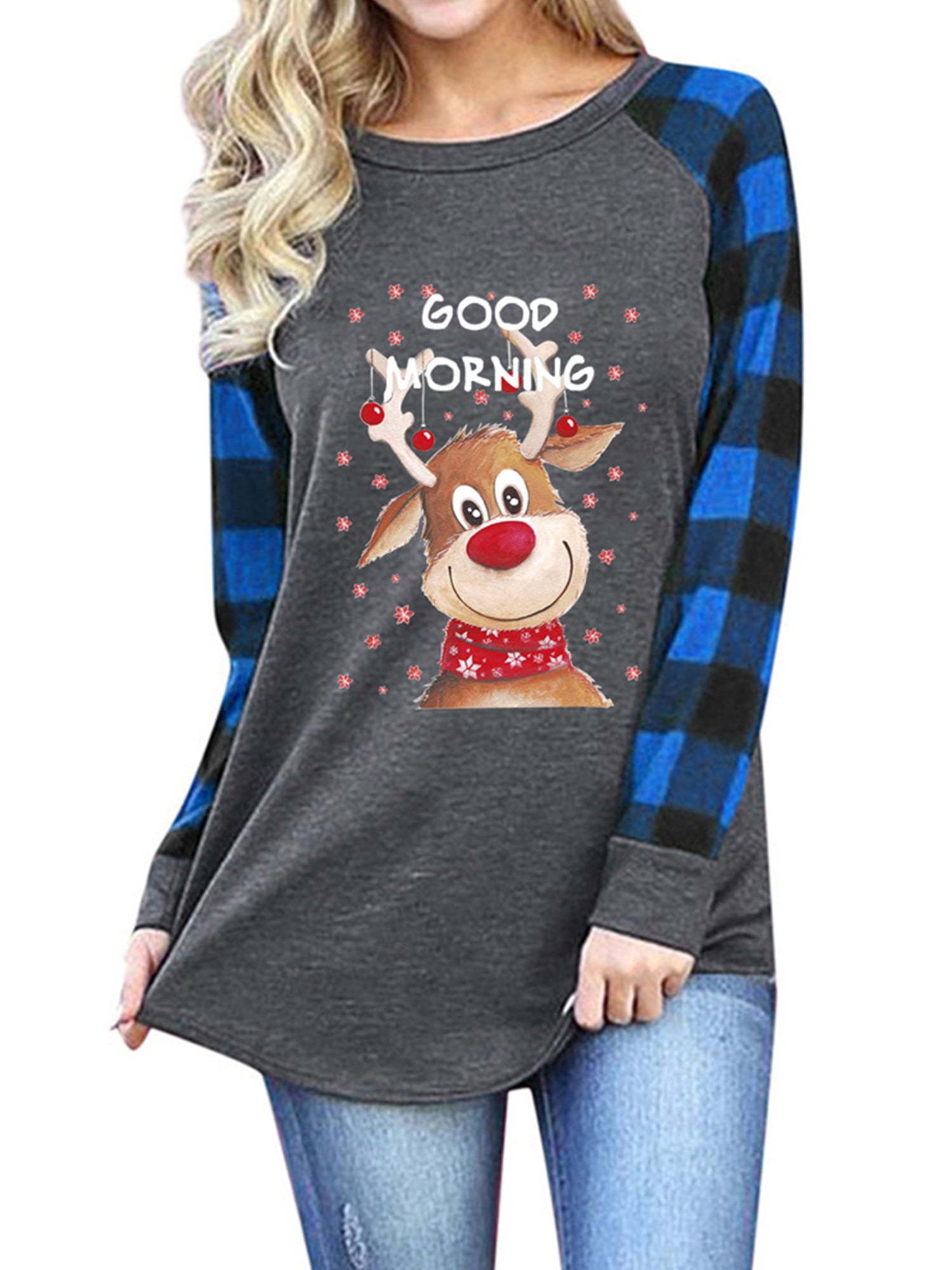 FHORSEA Womens Ladies Christmas Deer 