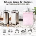 thumbnail image 2 of Bolsa de basura rosa duradera de 13 galones 2 volúmenes de bolsas de basura 40PCS para uso doméstico, comercial, basura de patio y a granel., 2 of 6