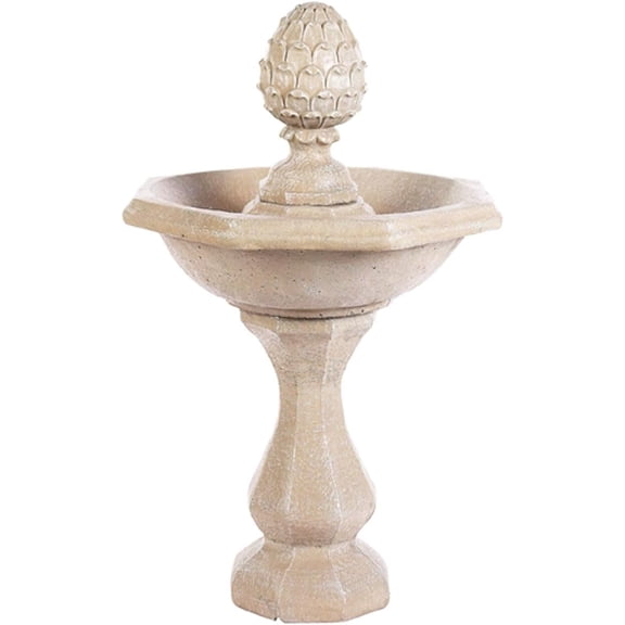 Solid Rock Stoneworks Octagon Avocado Fountain - 49" Tall - Desert Sand